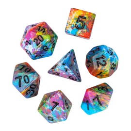 Colour Splash Dice Set - Multi Coloured Set - Dungeons and Dragons Dice Polyhedral Dice Set - Dice for Dungeons and Dragons and Tabletop RPGs