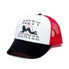 Booty Hunter Unisex-Adult Curved Bill One-Size Truckers Hat Red/White/Black