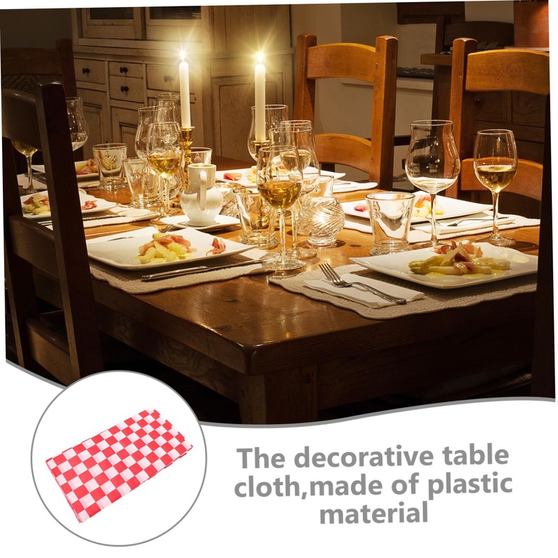 iplusmile 2Pcs Checkered Rectangular Tablecloths Thick Cotton Linen Table Covers