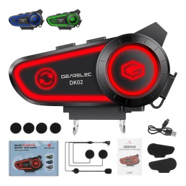 Gearelec Dk02 Audífonos Para Casco De Motos 2800mAh Bluetooth5.2 Impermeables Ipx7