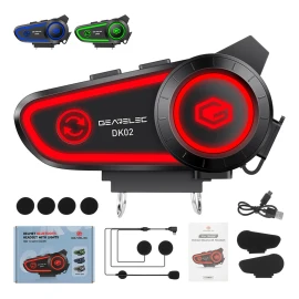 Gearelec Dk02 Audífonos Para Casco De Motos 2800mAh Bluetooth5.2 Impermeables Ipx7