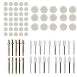 Vroxdrez Pack of 80 Polishing Discs Compatible with Dremel, Wool Felt Attachments with 1/8 Inch Shank, Polishing Accessories for Metal and Glass Rotary Tools