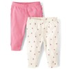 Gymboree,Unisex Baby,and Newborn Pull on Bottoms,White Roses/Pink 2-Pack,18-24 Months