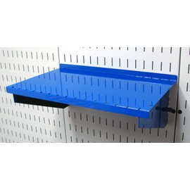 Wall Control Pegboard Shelf 9in Deep Pegboard Shelf Assembly for Wall Control Pegboard and Slotted Tool Board – Blue