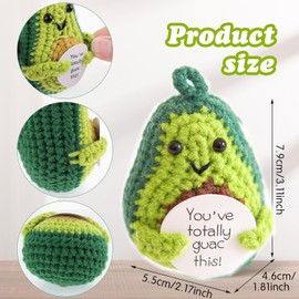 Positive Avocado Gifts, Mental Health Gifts,Good Luck Gifts for Boyfriend Girlfirend,Knitted Creative Wool Crochet Inspirational Cheer Up Unique Graduation Gift for Fathers Day Dad Friend Her Him