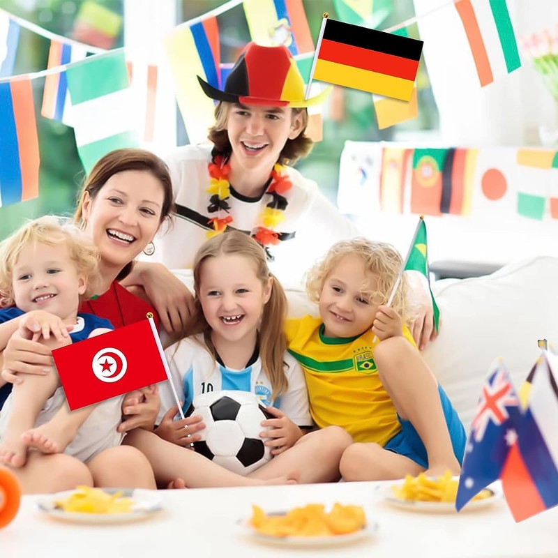 Mini Handheld Flags - 32pcs Signal Decorations, Waving Stick Flags