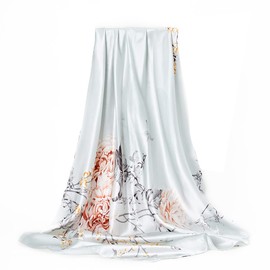 FAIRYGATE Hair Scarfs for Women Sale Satin Silk Scarf Large Square Pattern Head Neckerchief Handbag Wraps Sleeping Headscarf Headdress Shawl 35 Inches 75011