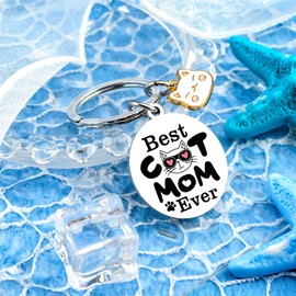 Wrpixe Mothers Day Gifts for Cat Mom Cats Lover Gifts for Pet Cute Cat Keychain for Mom Girls Funny Cats Themed Gift for Pet Owner Lady Birthday Christmas Mother's Day Gift for Kitty Mama