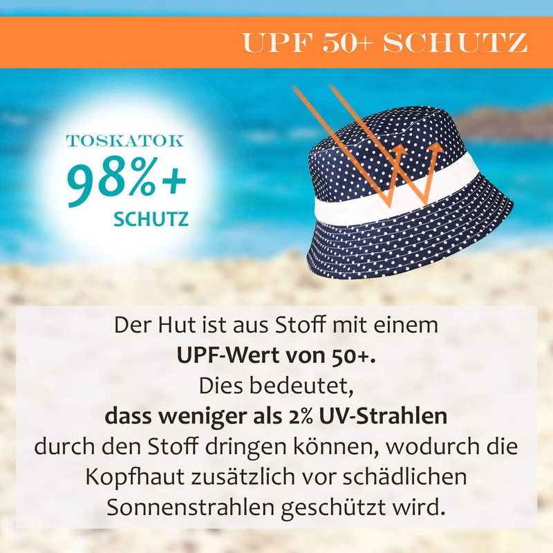 TOSKATOK® UPF 50+ Polka Dot Cotton Sun Hat for Women
