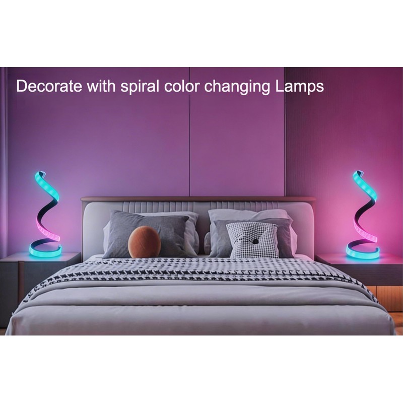 Modern RGB Spiral Table Lamp,Cool night lights,Portable USB Powered lamp
