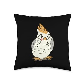 Cartoon Peekaboo Bird Design Playful Bird Covering Eyes Throw Pillow