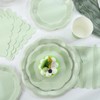 350 Pcs Sage Green Party Supplies Include Scalloped Plate Napkin