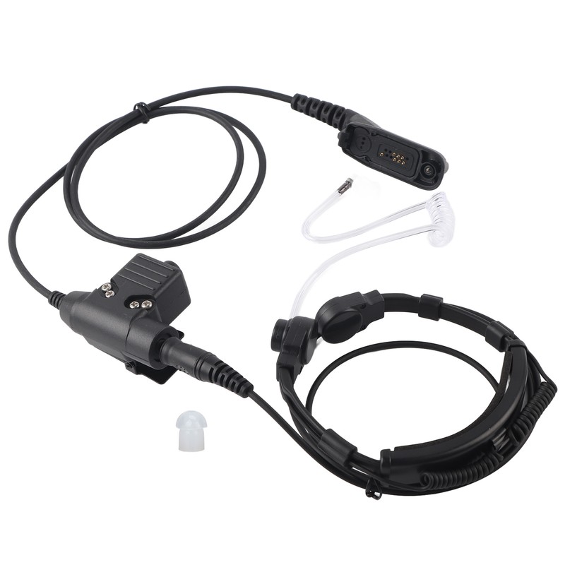7.1mm Throat Mic Earpiece Retractable Walkie Talkie Headset with U94