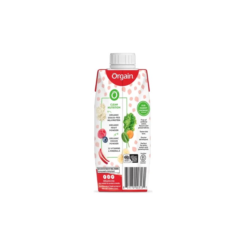 Orgain Kids Proteina Sabor Fresa Para Niño 3pack 244ml