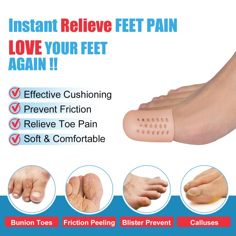 Big Toe Protectors, (10PCS) Breathable Toe Cap, Gel Toe Sleeves,