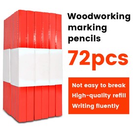 72Pcs Carpenter Pencils 7 inch Octagonal Red Hard Black Lead Carpenter Pencil Woodworking Marking Tool