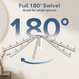 Alise Wall Mounted Drying Rack,Swivel Clothes Drying Rack Stainless Steel,Space Saving Clothes Hanger Rack,Heavty Duty Clothes Wall Drying Rack for Laundry Closet Bathroom,Polished Chrome,2 Pack