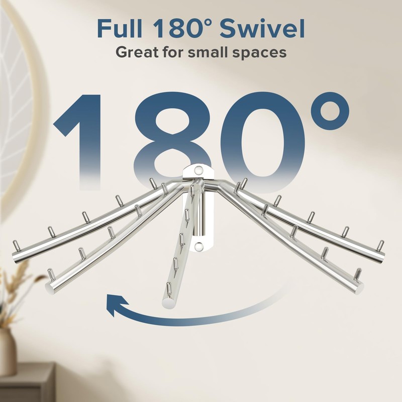 Alise Wall Mounted Drying Rack,Swivel Clothes Drying Rack Stainless Steel,Space