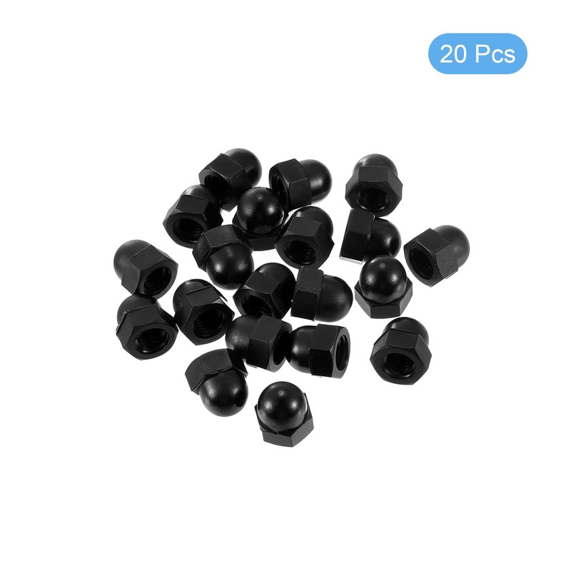 sourcing map M8x1.25 Acorn Cap Nuts, 20Pcs Nylon Dome Cap
