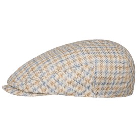 Stetson Vanmore Driver Flatcap Schirmmütze Schiebermütze Damen/Herren - Made in The EU mit Schirm, Futter, Futter Frühling-Sommer Frühjahr Sommer - M (56-57 cm) beige-blau