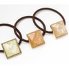 JewelVOX Hair Accessories, Square Motif, Shell, Bijou, Dome, Hair Pony,
