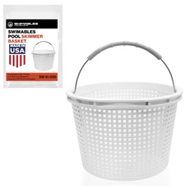 Swimables Pool Skimmer Basket Compatible with Waterway Skimmer Basket 542-3240 for Renegade Skimmers Pool Basket | Built-in Brass Weight | 316 Stainless Steel Handle & Convenient Rubber Grip