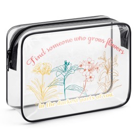 Flower Cosmetic Bag Country Music Lover Gift Singer Fans Gift Clear Makeup Bag Friendship Gift Singer Merch for Fans Friends Daughter Girls Sister Christmas Birthday Gifts Cosmetic Bag Toiletry Pouch