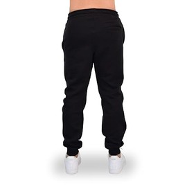 JOHN LEOPARD - Chillout Fleece Jogger Black Talla 32 - M – Jogger con Corte Recto Entubado en Felpa Pesada de 300grsm, Bordado Anchor, Cinta Ajustable y Bolsa Trasera. Estilo y Confort.