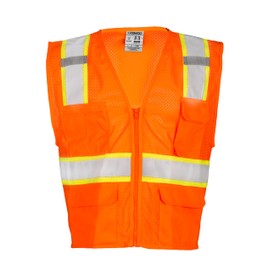 Kishigo 1196 Ultra-Cool Polyester Mesh Multi-Pocket Vest, Extra Large, Orange