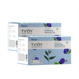 Butterfly Pea Flower Green Tea Bags – Low Caffeine 40 Count, Plant Based Biodegradable Loose Leaf Pyramid Tea Bags for Daily Refreshment, No Sugar Blue Tea, 100% Pure and Natural Pyramid Teabags