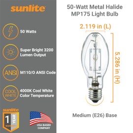 Sunlite M110/O Protected Metal Halide Lamp 50W Clear