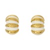 Kenneth Jay Lane White Enamel Button Clip-On Earrings - Ribbed