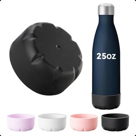 Prurex Silicone Water Bottle Boot - Bottom Protector Cover for Swell, Mira and Iron °Flask Retro 25 OZ Cola - Shape Sport Insulated Water Bottles(Black)