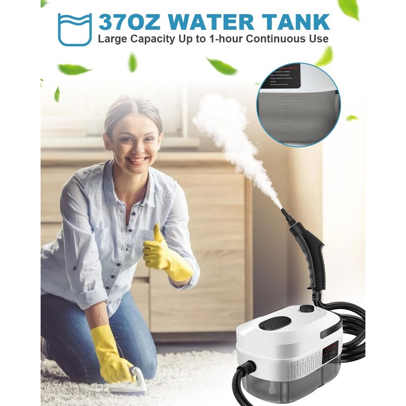 Zerpyor Handheld Steam Cleaner, 2500W Powerful 15sec Heat-up Multipurpose Steamer,