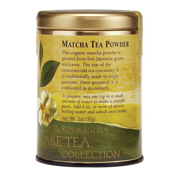 The Republic Of Tea Organic Tea Matcha Powder, 2 Ounces / 25-30 Cups