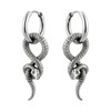 Xusamss Gothic Stainless Steel Snake Dangle Hoop Earrings for Women(White)