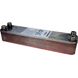 Duda Energy HX2320:M12 B3-23A 20 Plate Stainless Steel Heat Exchanger with 1/2" Male NPT Ports Copper Brazed, 2" Height, 2.9" Width, 12.4" Length