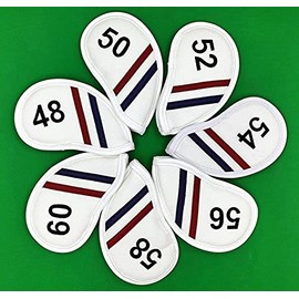 Premium PU Leather Wedge Cover Iron Cover Head Cover 1 Piece with Number Tag (48°, 50°, 52°, 54°, 56°, 58°, 60°) Single item (58°)