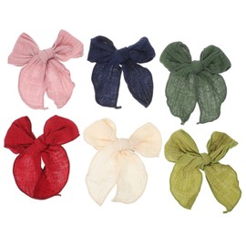 BIUDECO 6pcs Girls Hair Bow Clip Bow Hair Clips for Little Girls Decorative Accessories Safe Material