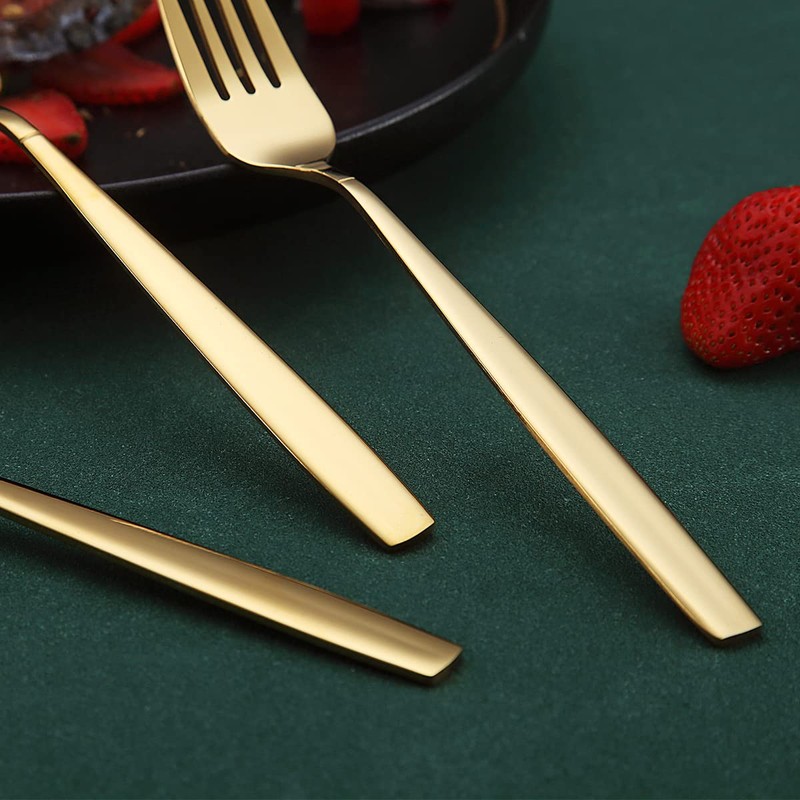 Berglander Gold Forks of 6, Stainless Steel Titanium Golden Plating