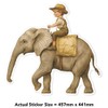 Extra Large 460mm 'Boy Riding an Elephant' Permanent Sticker Decal