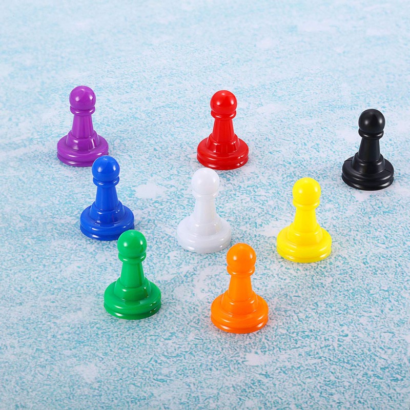 Gejoy 128 Pcs Board Game Pieces Multicolor Plastic Pawns Game