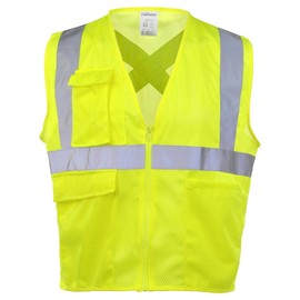 J. J. Keller & Associates, Inc. 5-pk. S/M Type R Class 2 Safety Vest - High Visibility Lime, SAFEGEAR