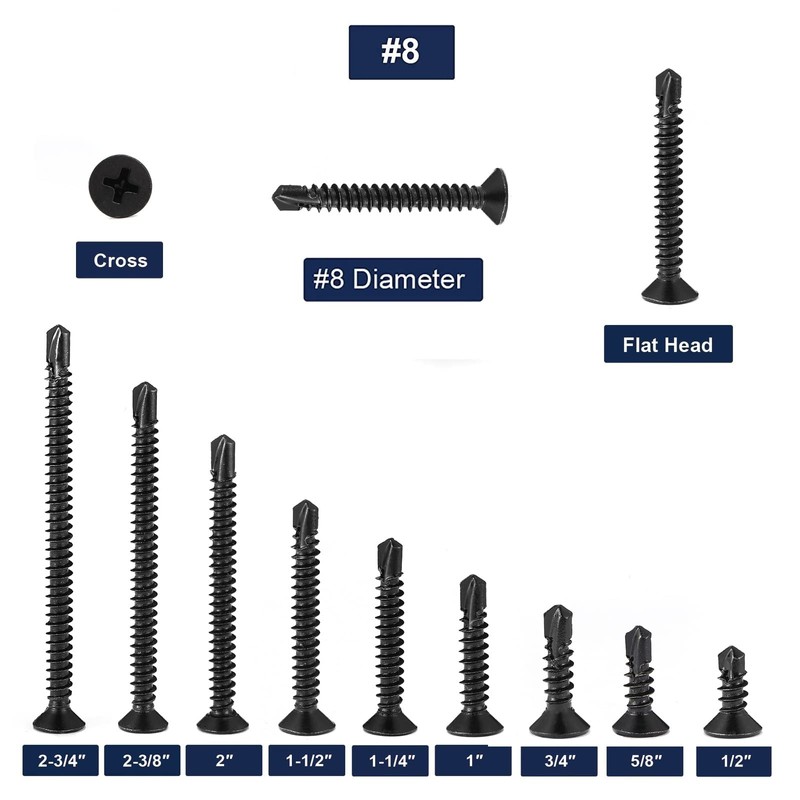 #8 x 1 Sheet Metal Screws 100Pcs 410 Stainless Steel