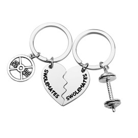 SEIRAA Keychain Workout Jewelry Fitness Gift Weightlifting Keychain Fitness Couples Gift Friendship Keychain (Keychain)