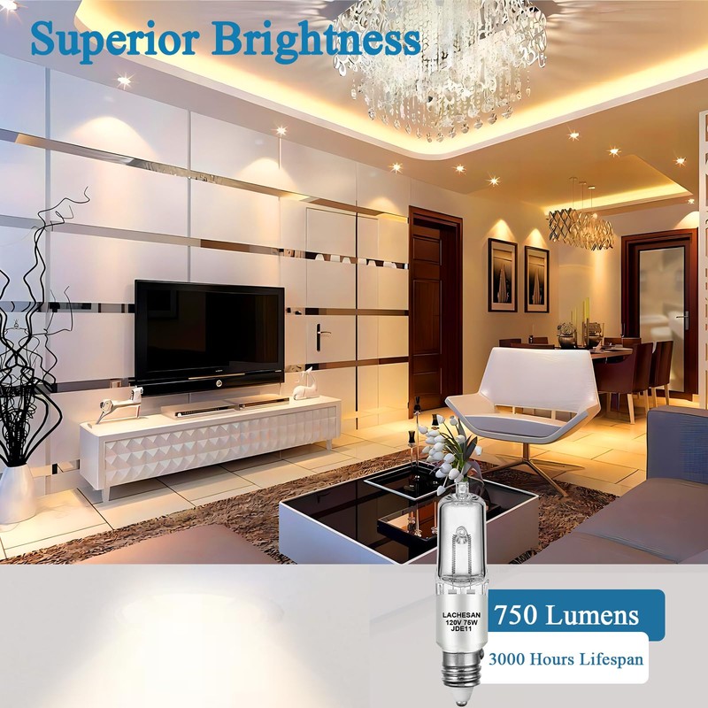 Lachesan JDE11 120v 75w, E11 Halogen Bulb（Replacement E11 Led Bulb）