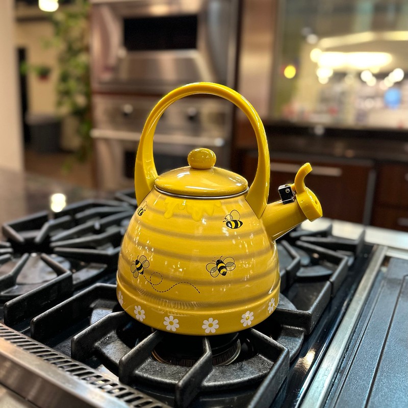 Whistling Tea Kettle for Stove Top Enamel on Steel Teakettle,