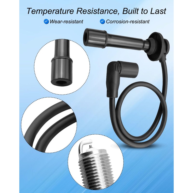 Spark Plug Cap Wire Set Fit for Kawasaki KAF820 Mule