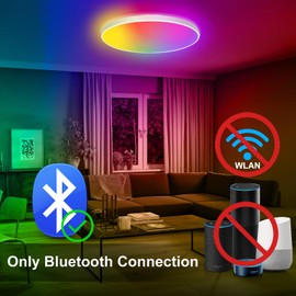 OPPEARL LED Ceiling Light Dimmable with Remote Control, 24 W 16 Million RGB Colour Changing Smart LED Ceiling Light Controllable via App, 2400 LM Ceiling Lighting Diameter 30 cm Lamp for Living Room