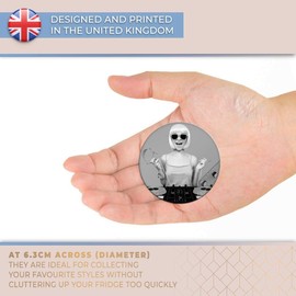 Destination Vinyl ltd Magnet for Refrigerator, Fridge BW - DJ Lady Pop Art Music Modern for Office, Cabinet and Whiteboard, Magnetic Stickers, 42804